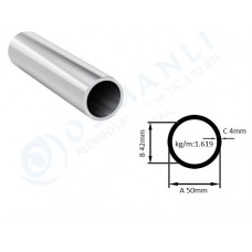 Alüminyum Boru Dış Çap 50mm  Et Kalınlık 4mm